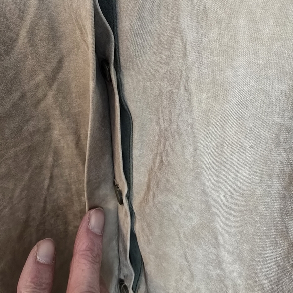 🔴 Mystree Womens Sude Button Shirt Button Design Arms Military Tan Small - Picture 9 of 11